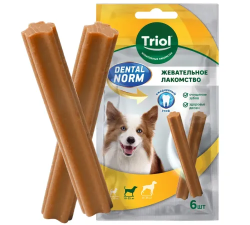 Triol DENTAL NORM Палочки жевательные для средних пород, 150 г (6 шт/уп)