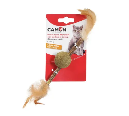 CAMON Палочка мататаби с шариком и перьями, 30 см