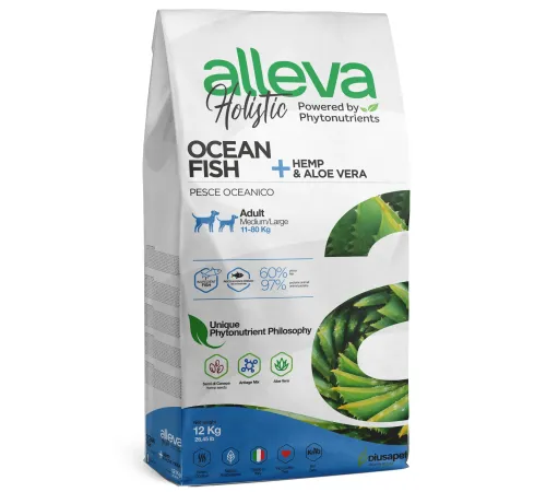 Alleva Holistic Adult Medium & Maxi (Океаническая рыба), 12 кг