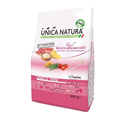 Unica Natura Unico Mini (Сыровяленая ветчина, рис, картофель) 800 г