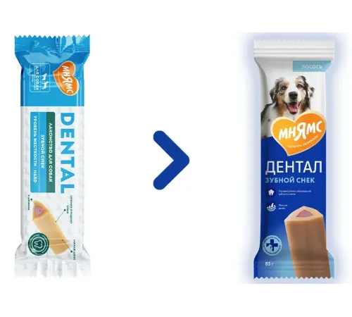 Мнямс DENTAL Зубной снек с лососем, 85 г