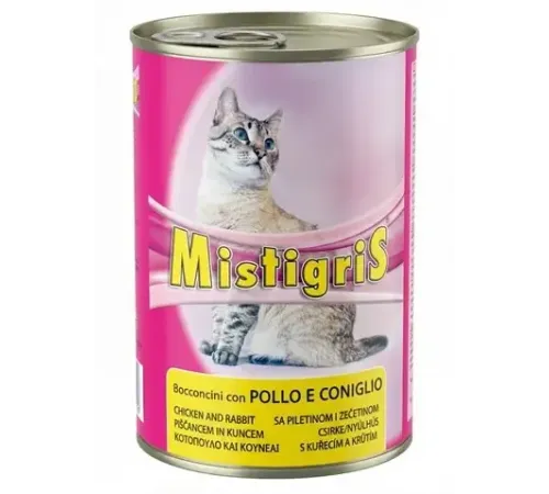Morando MistigriS Консервы для кошек (Кусочки с курицей и кроликом), 405 г