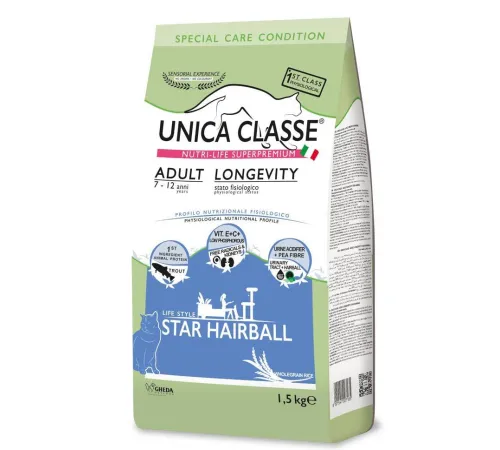 Unica Classe Adult Longevity Star Hairball (Форель) 1,5 кг