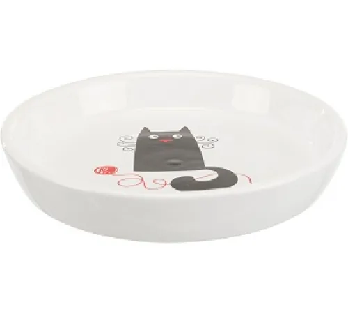 JollyPaw Миска для кошек с рисунком, 0,35 л/15 см, белый