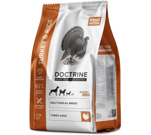 Doctrine Adult All Breeds (Индейка, рис), 3 кг