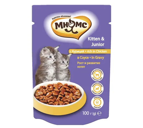 Мнямс Паучи с курицей для котят (соус) 100 г