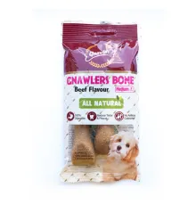 Gnawlers Bone Beef Лакомство для собак с говядиной, пакет, 11 см, 2 шт, 90 г