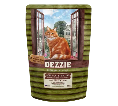 Dezzie Sterilized Cat Индейка в соусе, 85 г