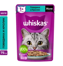 Whiskas желе с говядиной и кроликом, 75 г х 28 шт (уп)