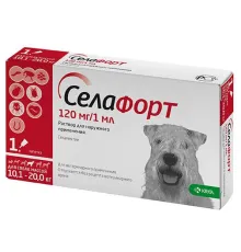 KRKA Селафорт для собак 10,1 - 20 кг (1 пипетка) 120 мг/1 мл