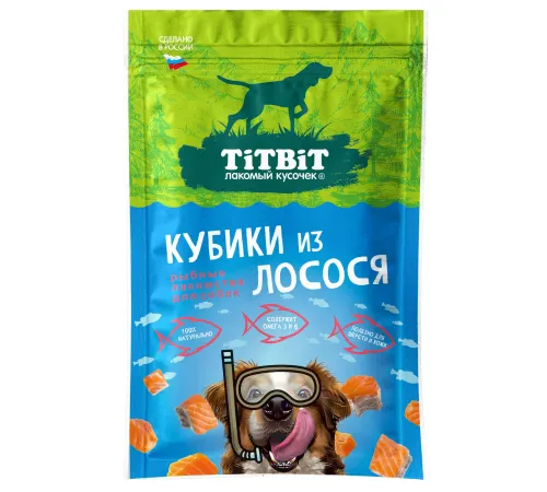 ТИТБИТ Кубики из лосося для собак, 80 г