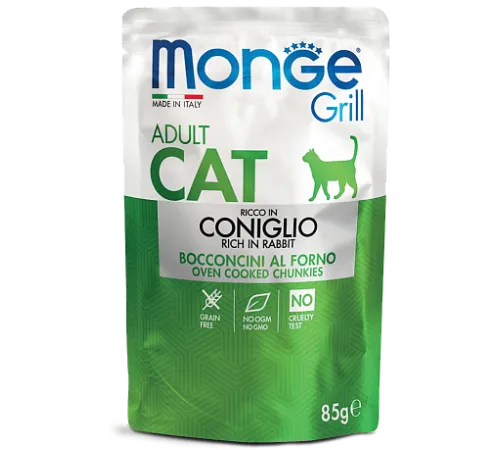 Monge Пауч Grill Adult Cat (Кролик), 85 г