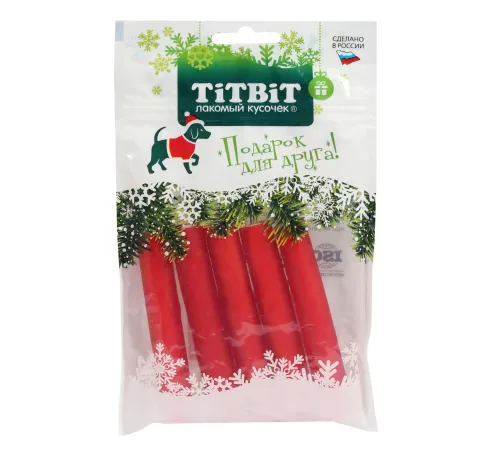 ТИТБИТ Палочки мармеладные Red snack для собак (Новогодняя коллекция), 100 г