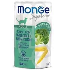 Monge Supreme Adult Cat Пауч с тунцом, брокколи и мини-кукурузой, 80 г