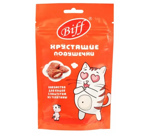 Biff Хрустящие подушечки с паштетом из телятины, 60 г