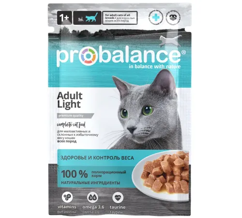 ProBalance Консервированный корм Adult Light для малоподвижных кошек, 85 г
