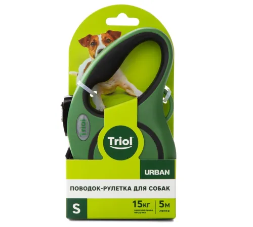 Triol Поводок-рулетка Urban, зеленый, S, 5м до 15кг
