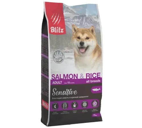 BLITZ Sensitive Adult (Лосось и рис), 15 кг