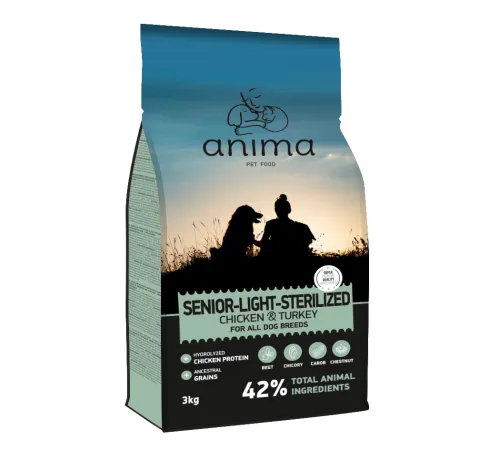 Anima Senior Light Sterilized All Breed (Курица, индейка), 14 кг
