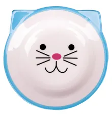 Mr.Kranch Миска Мордочка кошки 150 мл, голубая