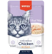 Wanpy Cat Пауч Курица и краб, 85 г