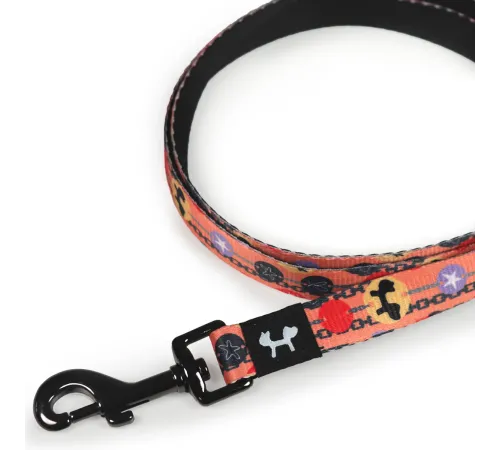 United Pets Поводок Complete me Forever, оранжевый с рисунком, 20 мм, 140 см