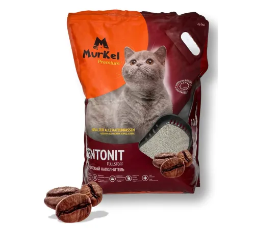 Murkel Наполнитель бентонитовый (Кофе), 10 л/8 кг