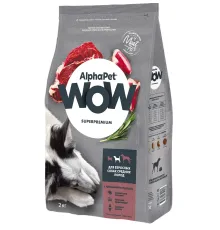 AlphaPet WOW Superpremium Dog Medium Adult (Говядина с сердцем), 2 кг