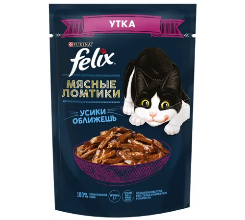 Felix Мясные ломтики для кошек (Утка в соусе), 75 г