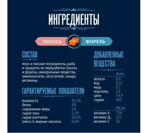 Felix Вкусный паштет для взрослых кошек (Лосось и форель), 75 г