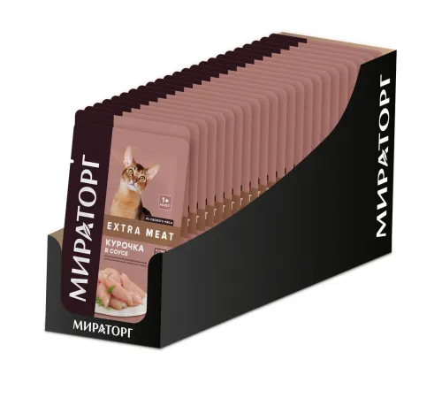 Мираторг Extra Meat для кошек всех пород (Курочка в соусе), 80 г