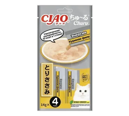INABA CIAO CHURU Энергия Куриное филе, 4х14 г