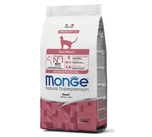 Monge Cat Monoprotein Sterilized (Говядина) 1,5 кг