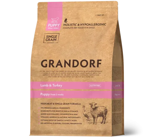 Grandorf Puppy (Ягненок и индейка), 1 кг