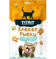 ТИТБИТ Крекер рыбки со вкусом Курица-кошачья мята, 80 г
