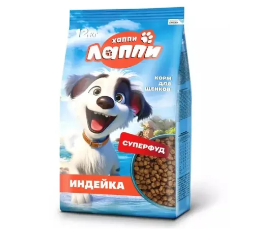 Хаппи Лаппи для щенков (Индейка), 12 кг