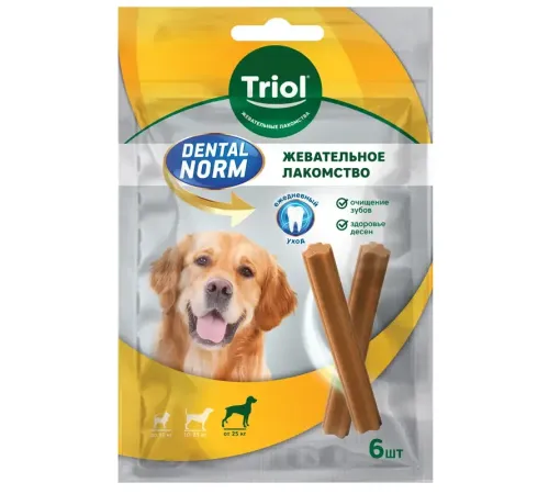 Triol DENTAL NORM Палочки жевательные для крупных пород, 240 г (6 шт/уп)