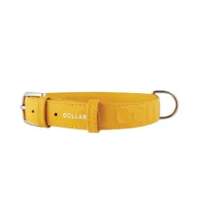 Collar Glamour Ошейник с объемной надписью желтый, 25мм, 38-49см