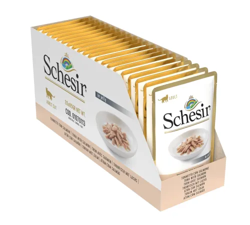 Schesir C&B Adult Cat (Тунец, лосось в желе), 85 г