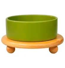 Mr.Kranch Миска на бамбуковой подставке Bamboo, зеленая, 850 мл