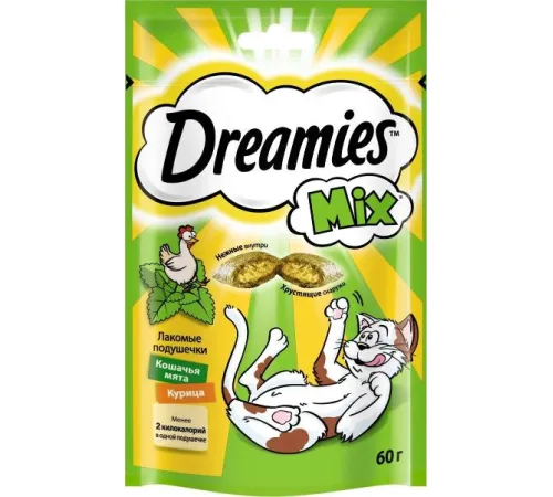 Dreamies Подушечки для кошек с кошачьей мятой и курицей 60 г