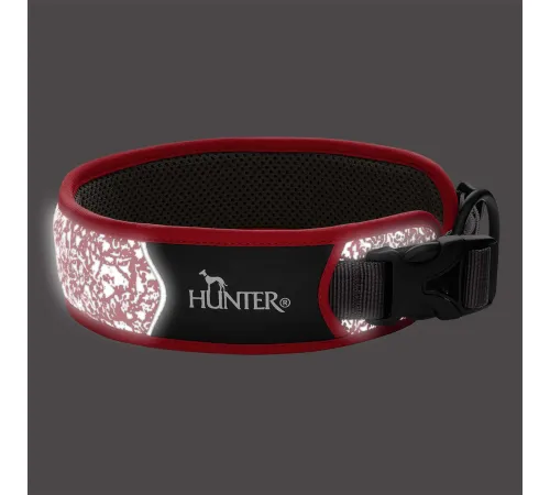 Hunter Ошейник Divo Reflect, красно-черный, 35-45/M