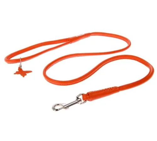 Поводок Collar Glamour круглый, оранжевый, 6 мм 122 см