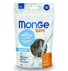 Monge Gift Kitten Хрустящие подушечки с начинкой с форелью и молоком, 60 г