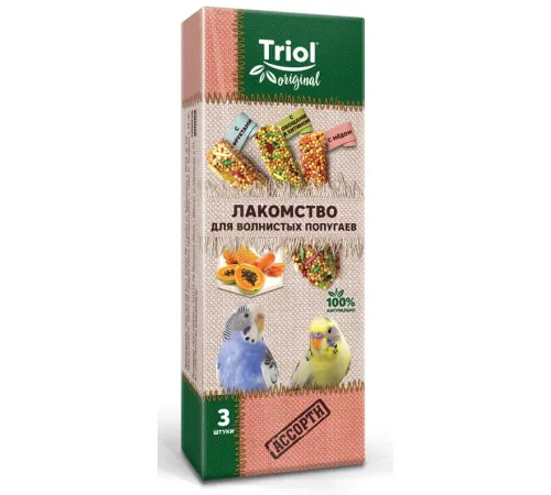 Triol Original Лакомство для попугаев АССОРТИ 3 х 80 г