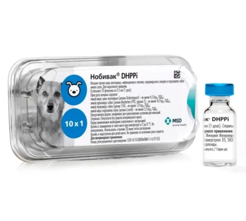 MSD Animal Health Нобивак DHPPI 1 доза срок до 01.06.2026 г
