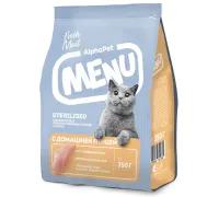 AlphaPet Menu Cat Sterilised (Птица), 350 г