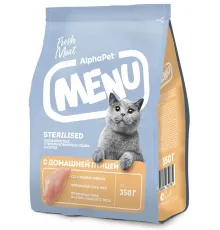 AlphaPet Menu Cat Sterilised (Птица), 350 г