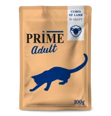 Prime Adult Пауч (Кусочки в соусе из ягненка) для кошек, 100 г