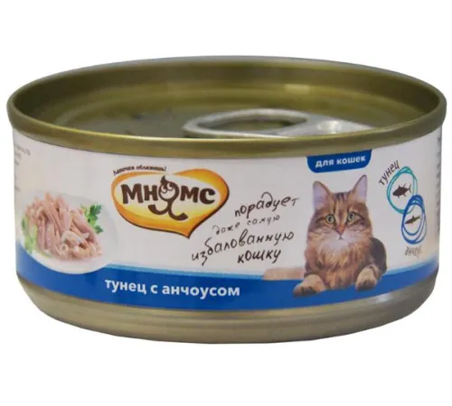 Мнямс Консервы Тунец с анчоусами в нежном желе, 70 г